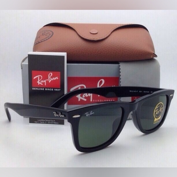 LIKE NEW RayBan Wayfarers RB2140 Black Ray ban Sunglasses - Picture 4 of 16